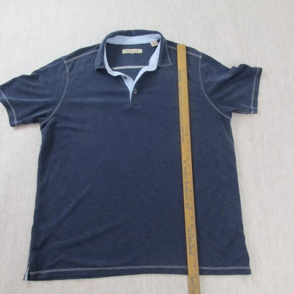 Tommy Bahama Polo Shirt Mens XL Navy Golf Performance Short Sleeve Slit Collared - Picture 10 of 11